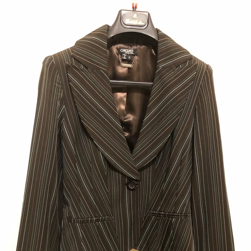 XOXO Striped Brown Blazer